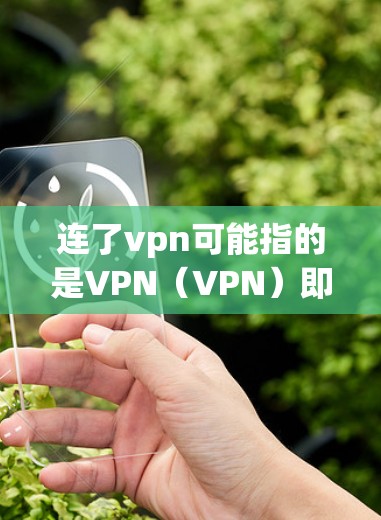 连了vpn可能指的是VPN（VPN）即虚拟网络通信。VPN通常用于在线购物、聊天、访问特定网站等。如果你对VPN有特别的兴趣或需要，以下是一些可能有趣的功能或体验